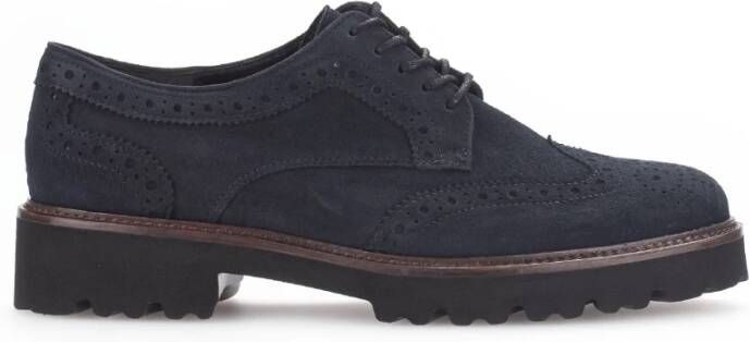 Gabor Marine Leren Derby Schoenen Blue Dames