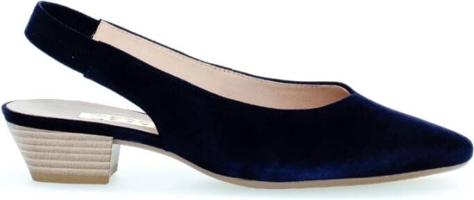 Gabor Marine Leren Slingback Hakken Blue Dames