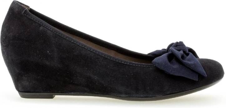 Gabor Marineblauwe Suède Ballerina Schoenen Blue Dames