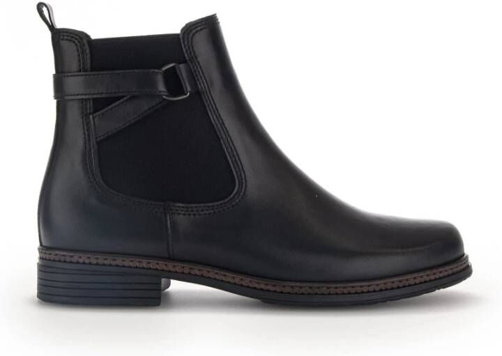 Gabor Chelsea-boots blokhak enkellaarsje businessmode met stretch inzet