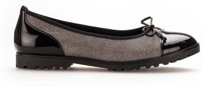 Gabor Moderne ballerina's in zilver zwart synthetisch leer Multicolor Dames