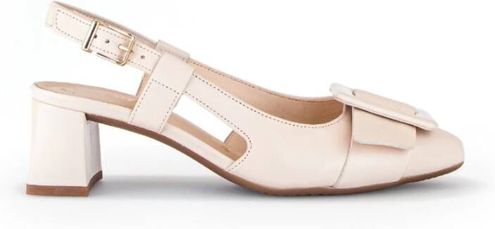 Gabor Moderne Ivoorleren Slingback Beige Dames