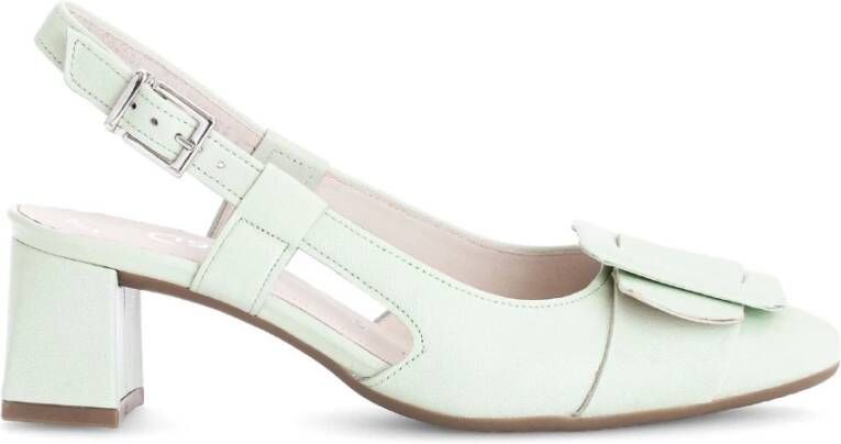 Gabor Moderne leren slingback met ronde neus Green Dames