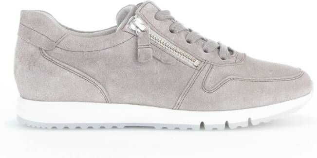 Gabor Moderne Leren Sneakers Gray Dames