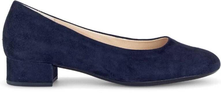 Gabor Moderne Stad Fluweel Pumps Blue Dames