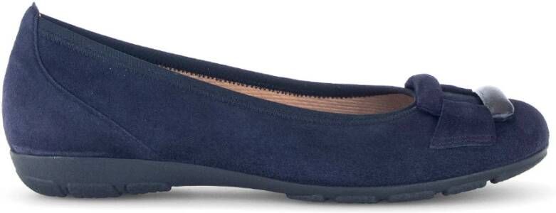 Gabor Navy Leren Ballerina Schoenen Blue Dames