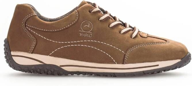 Gabor Nubuck Leren Casual Sport Basket Brown Dames