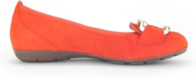 Gabor Oranje Leren Ballet Flats Orange Dames