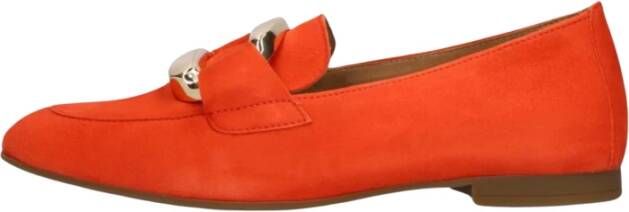 Gabor Oranje Loafers met Gouden Horsebit Detail Orange Dames