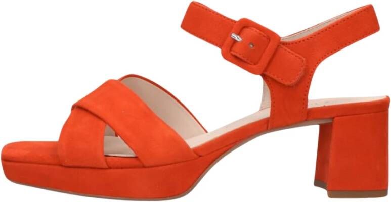 Gabor Oranje Suède Kruisband Sandalen Orange Dames