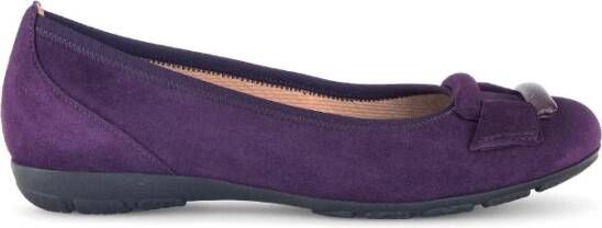 Gabor Paarse Leren Ballet Flats Purple Dames