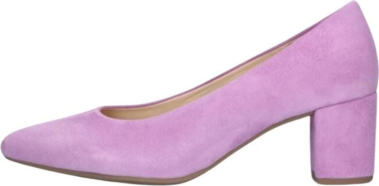 Gabor Paarse Suède Blokhak Pumps Purple Dames