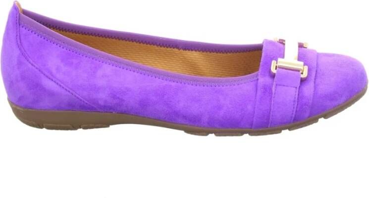 Gabor Paarse Velours Ballerina Purple Dames