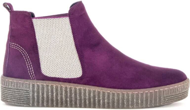 Gabor Paarse Velvet Chelsea Boot Purple Dames