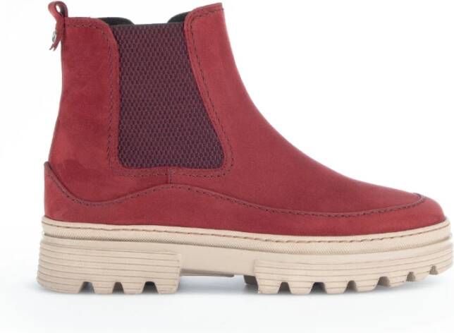 Gabor Rode Suède Chelsea Boots Red Dames