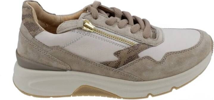 Gabor rollingsoft sensitive 76.898.51 dames rollende wandelsneaker beige