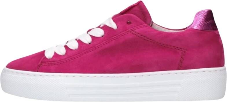 Gabor Roze Lage Sneakers met Plateau Pink Dames