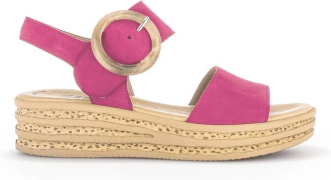 Gabor Roze Leren Sandalen Pink Dames