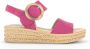 Gabor Roze Velours Leren Sandalen Pink Dames - Thumbnail 3