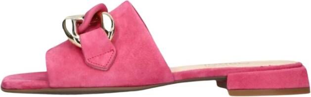 Gabor Roze Suède Ketting Slippers Pink Dames