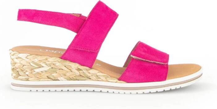 Gabor Roze suède sandalen met verstelbare bandjes Pink Dames