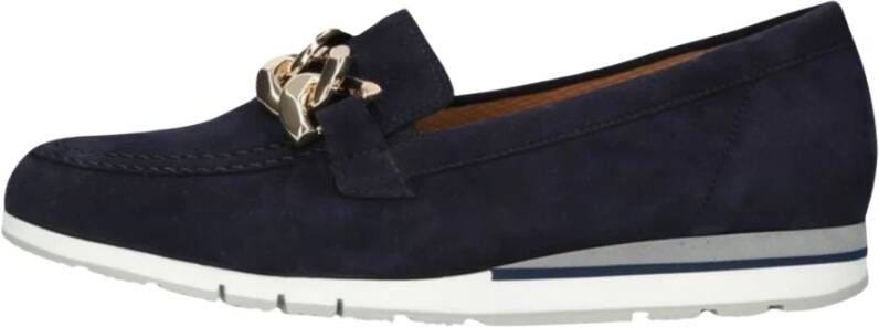 Gabor Stijlvolle Loafers met Gouden Ketting Blue Dames