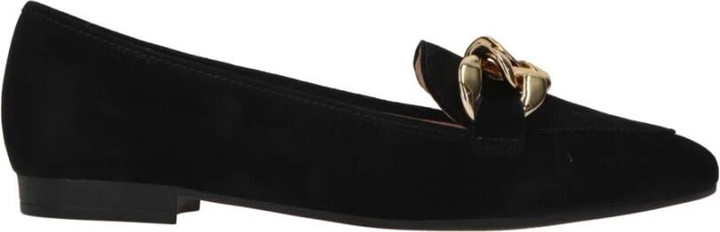 Gabor Stijlvolle loafers met verharde hiel voor smalle voeten Black Dames