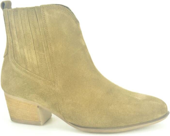 Gabor Stijlvolle Taupe Suède Enkellaars Beige Dames