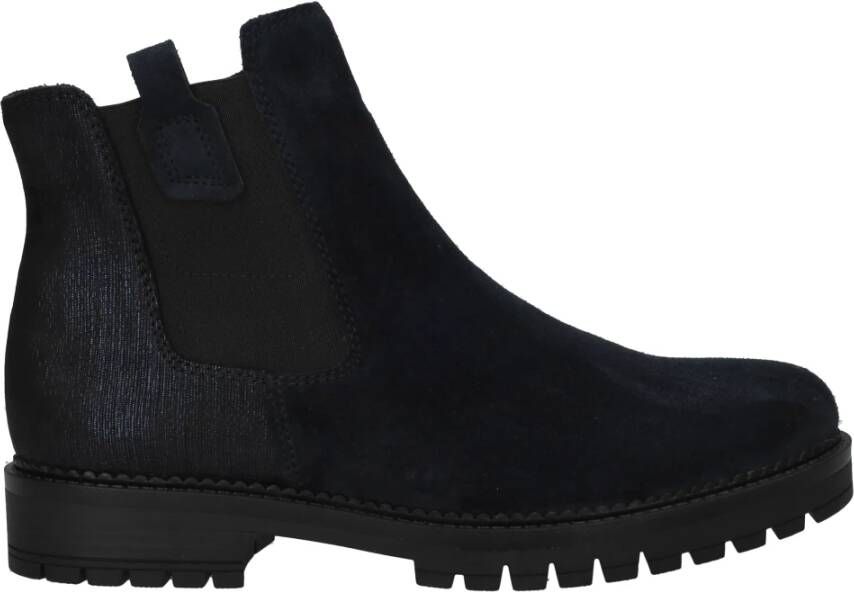 Gabor Suède Chelsea Boot met Metallic Detail Blue Dames