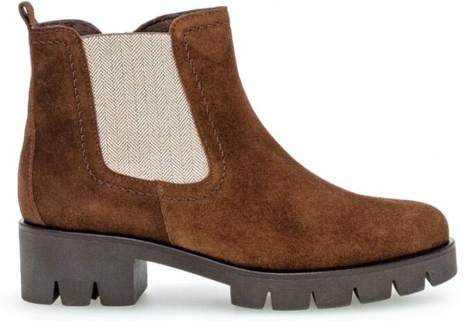 Gabor Suède Chelsea Boots Comfort Sport Stijl Brown Dames