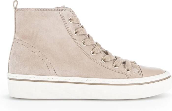 Gabor Suede High Top Sneakers Beige Dames