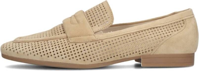 Gabor Suède Loafers Stijlvol Trendy Comfortabel Elegant Beige Dames