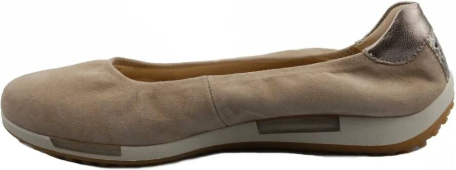 Gabor Taupe Ballerina's Slip-On Flats voor dames Beige Dames