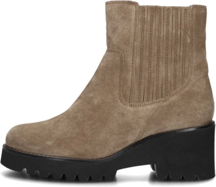 Gabor Taupe Suede Chelsea Boots 621.2 Beige Dames