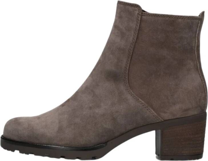 Gabor Taupe Suède Enkellaarsjes Comfort Collectie Brown Dames