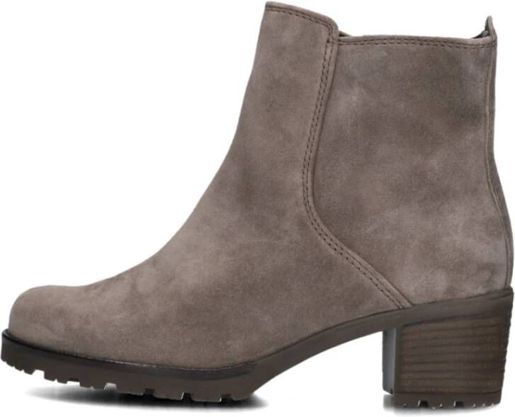 Gabor Taupe Suède Enkellaarsjes Comfort Collectie Gray Dames