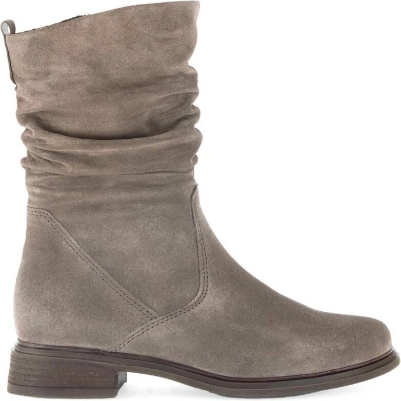 Gabor Taupe Suède Mid Boots Beige Dames