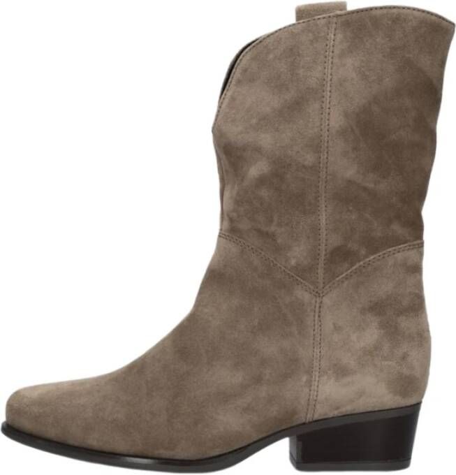 Gabor Taupe Suède Western Stijl Laarzen Brown Dames