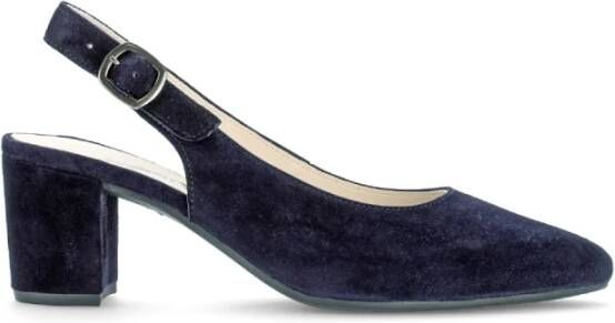 Gabor Velours Leren Marine Sling Schoenen Blue Dames