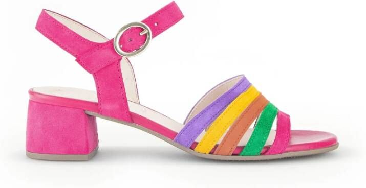 Gabor Velours Leren Multi-Riem Sandalen Multicolor Dames