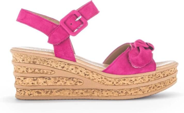 Gabor Velours Leren Roze Sandalen Pink Dames