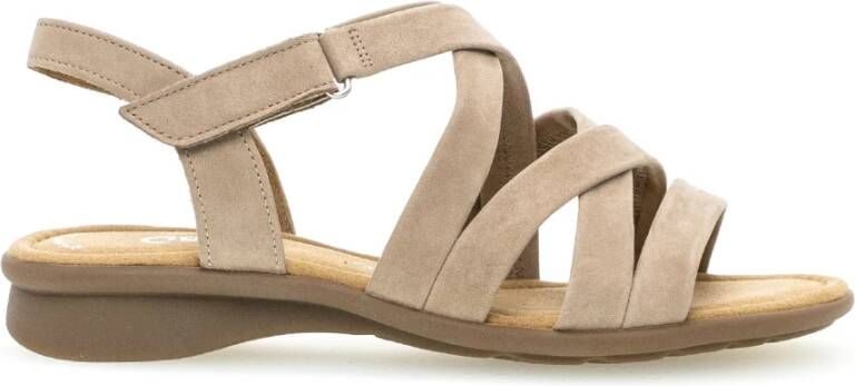 Gabor Velours leren sandalen met comfortkenmerken Beige Dames