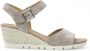 Gabor Velours Leren Sleehak Sandalen Beige Dames - Thumbnail 1