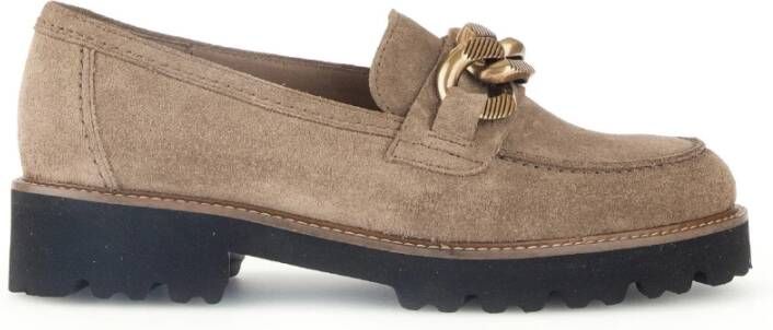 Gabor Velours Taupe Loafers Beige Dames