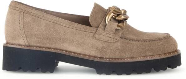 Gabor Velours Taupe Mocassins Instappers Beige Dames