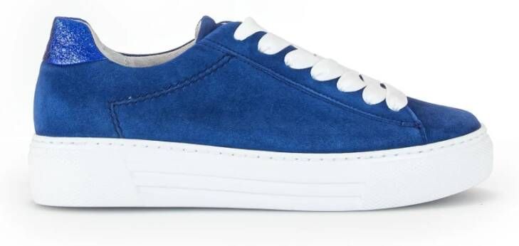 Gabor Blauwe Suède Platform Sneakers voor Dames Blue Dames