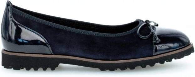 Gabor Velvet en Lak Ballerina Schoenen Blue Dames