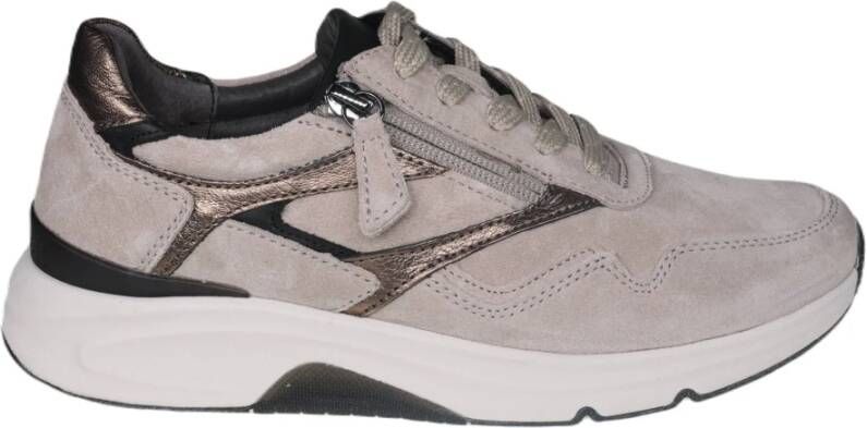 Gabor Walking Sneaker met Rollingsoft Technologie Beige Dames