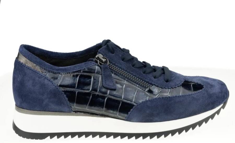 Gabor Wijde Sneaker Blauw Suède Blue Dames