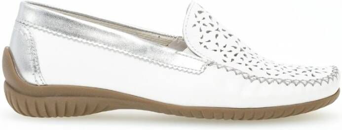 Gabor Witte gladleren loafers White Dames